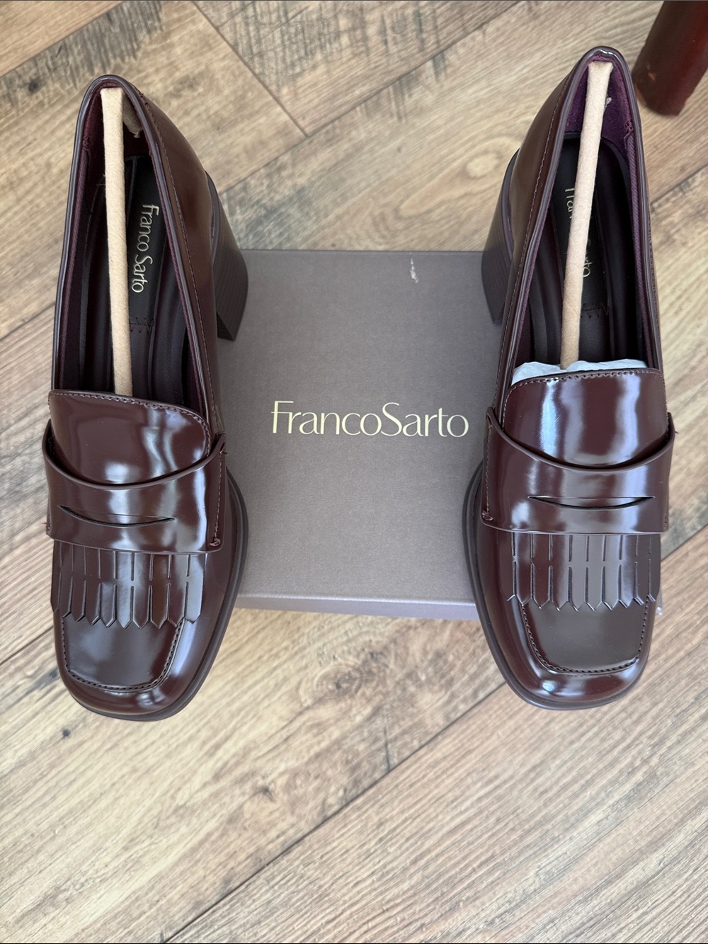 Franco Sarto Elian brown Leather Penny Loafers 7.5. NWT